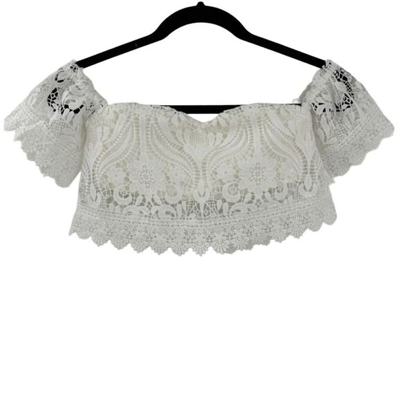 Velvi Crop Top and Crochet Lace Skirt Set White Size 2 - Picture 2 of 14